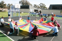 Having fun getting fit at a family fun day
